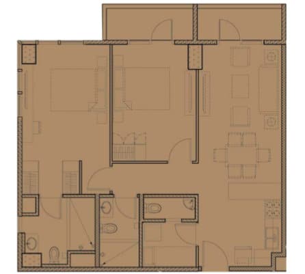 2BR IND. Layout (89 sq.m) MAPLE