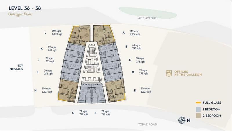 Offices LEVEL 36-38 Outrigger Floor Plan